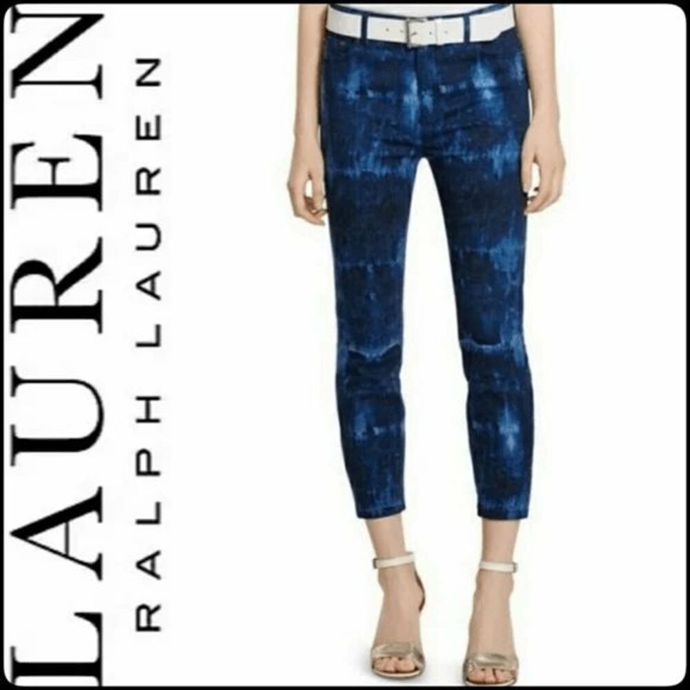 Lauren Ralph Lauren Jeans Tie Dye Marble High Rise Skinny Cropped Size: 2